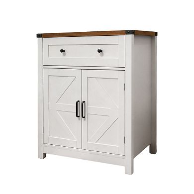 Trikiousd Farmhouse Barn Door Sideboard Dining Room Side Cabinet Coffee Bar Cabinet