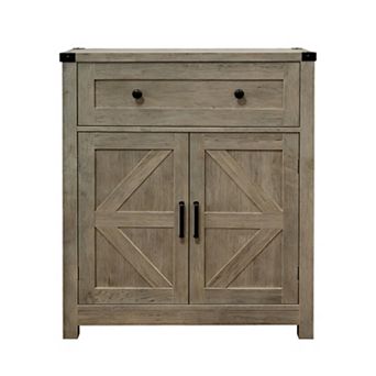 Trikiousd Farmhouse Barn Door Sideboard Dining Room Side Cabinet Coffee Bar Cabinet