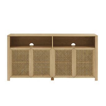 Trikiousd Boho Rattan Sideboard Buffet Cabinet, Large Storage Cabinet Coffee Bar Cabinet