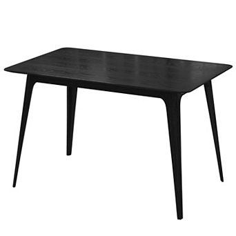 Trikiousd Mid-Century Modern Rubberwood Dining Table with Splayed Legs