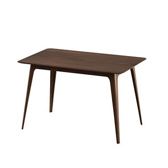 Trikiousd Mid-Century Modern Rubberwood Dining Table with Splayed Legs