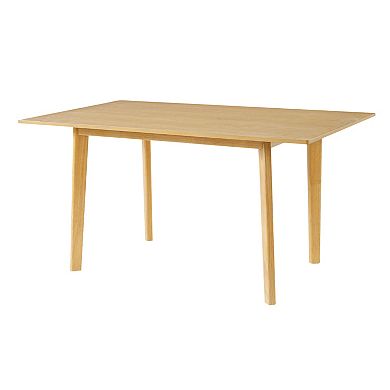 Trikiousd 60-Inch Rustic Farmhouse Dining Table Solid Wood Frame for 6