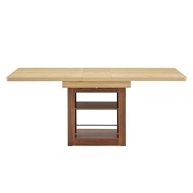 Trikiousd 59-71 Inch Extendable Dining Table with Storage for 4-8