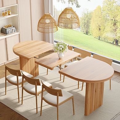 Trikiousd 55.12"-70.87" Modern Extendable Dining Table with Removable Leaves