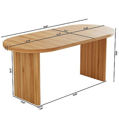 Trikiousd 55.12"-70.87" Modern Extendable Dining Table with Removable Leaves