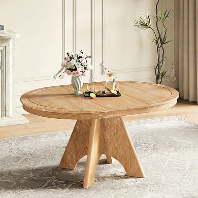 Trikiousd 42"-58" Extendable Farmhouse Dining Table with Cross Legs for 4-6