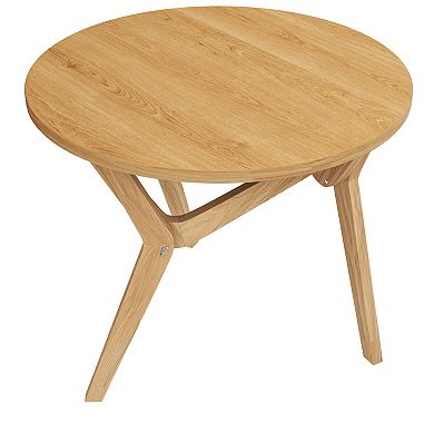 Trikiousd 34.5" Round 2-in-1 Adjustable Coffee & Cocktail Table