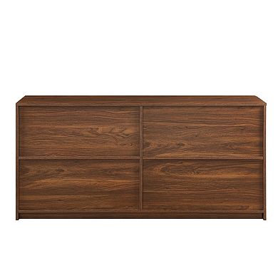 Trikiousd 59-Inch Modern Wavy Sideboard with 4-Door Storage Cabinet