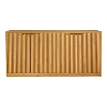 Trikiousd 59-Inch Modern Wavy Sideboard with 4-Door Storage Cabinet