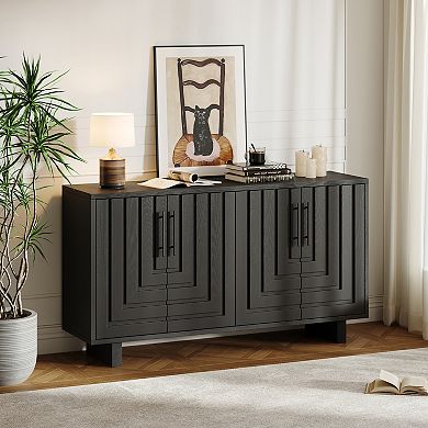 Trikiousd 59-Inch Modern Sideboard Buffet Cabinet with 4 Doors