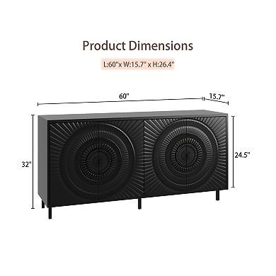 Trikiousd Modern Wood Sideboard Buffet Cabinet for Dining Room and Living Room