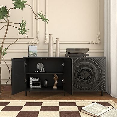 Trikiousd Modern Wood Sideboard Buffet Cabinet for Dining Room and Living Room