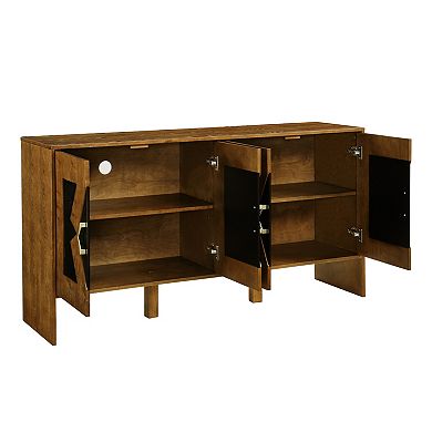Trikiousd 60" Mid-Century Modern Sideboard Buffet Cabinet with Storage Cabinet