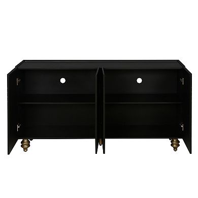 Trikiousd Modern Fluted 4-Door Sideboard Buffet Cabinet with Storage