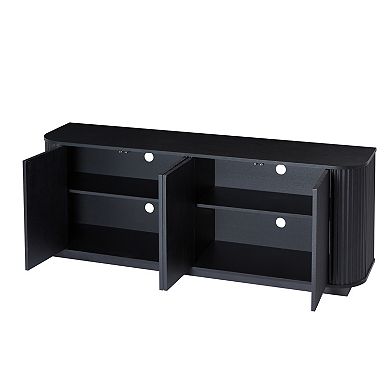 Trikiousd Sideboard Storage Cabinet TV Stand with Wave Pattern Design