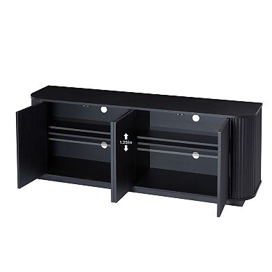 Trikiousd Sideboard Storage Cabinet TV Stand with Wave Pattern Design