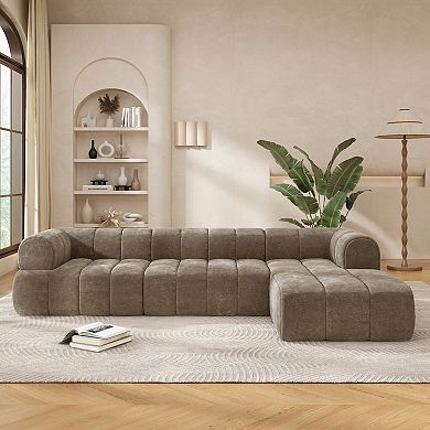 Trikiousd 122" Modern L-Shaped Sectional Sofa with Chaise Lounge