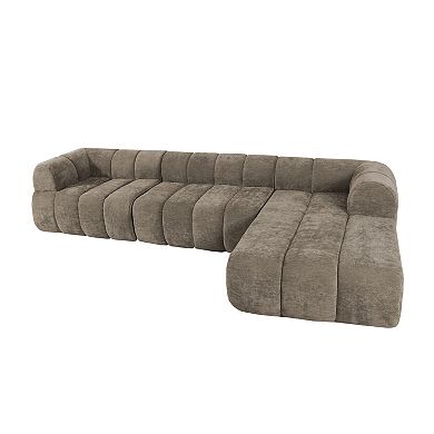Trikiousd 122" Modern L-Shaped Sectional Sofa with Chaise Lounge