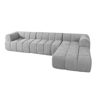 Trikiousd 122" Modern L-Shaped Sectional Sofa with Chaise Lounge