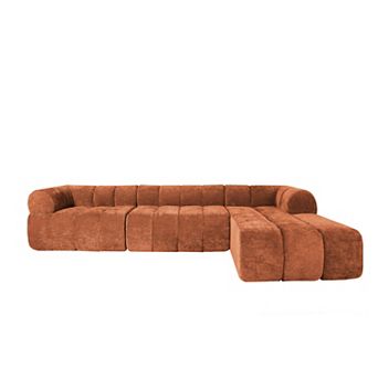 Trikiousd 122" Modern L-Shaped Sectional Sofa with Chaise Lounge