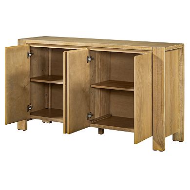 Trikiousd 4-Door Retro Wood Sideboard Buffet Cabinet with Storage
