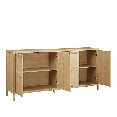Trikiousd 67" Modern Sideboard Storage Cabinet with Tip-On Doors and Soft-Close Hinges