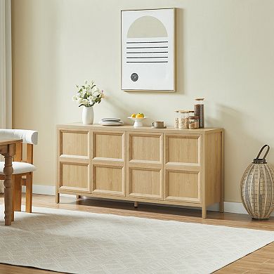 Trikiousd 67" Modern Sideboard Storage Cabinet with Tip-On Doors and Soft-Close Hinges
