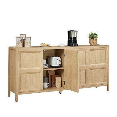 Trikiousd 67" Modern Sideboard Storage Cabinet with Tip-On Doors and Soft-Close Hinges
