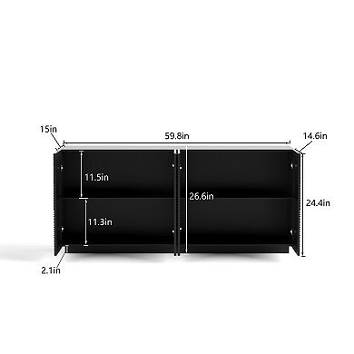 Trikiousd 59-Inch Modern Sideboard Buffet Cabinet with 4 Doors
