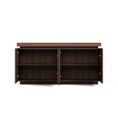 Trikiousd 58.3-Inch Modern 4 Doors Sideboard Buffet Cabinet