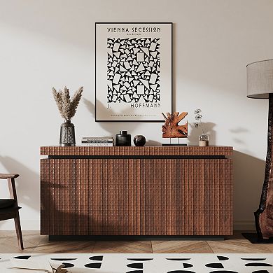 Trikiousd 58.3-Inch Modern 4 Doors Sideboard Buffet Cabinet
