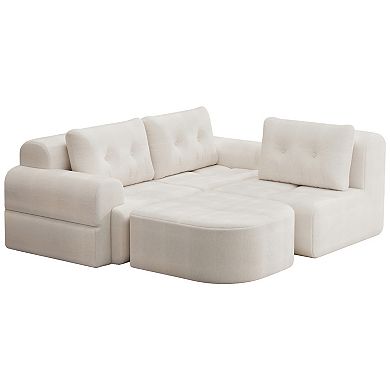 Trikiousd 112.2" Modular Sectional Sofa with Chaise Full Foam Oversized Couch