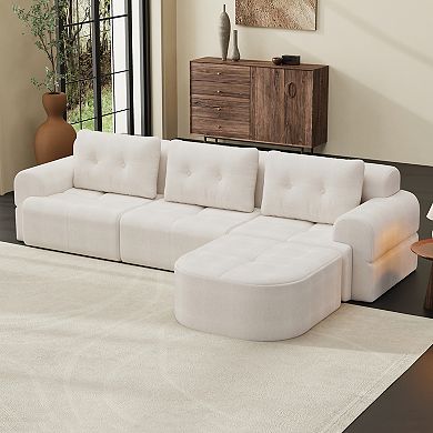 Trikiousd 112.2" Modular Sectional Sofa with Chaise Full Foam Oversized Couch