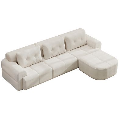 Trikiousd 112.2" Modular Sectional Sofa with Chaise Full Foam Oversized Couch