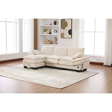 Trikiousd Cloud Modular Sectional Sofa Corduroy Deep Seat Upholstered Couch Set