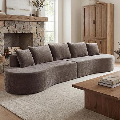 Trikiousd 138.6" Curved Modular Sectional Sofa 2-Piece Set