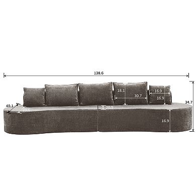 Trikiousd 138.6" Curved Modular Sectional Sofa 2-Piece Set