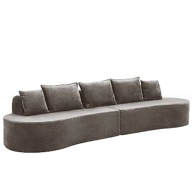 Trikiousd 138.6" Curved Modular Sectional Sofa 2-Piece Set