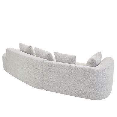 Trikiousd Modern Curved Sectional Sofa with Chaise Lounge