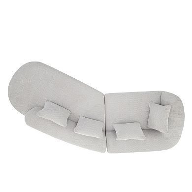 Trikiousd Modern Curved Sectional Sofa with Chaise Lounge