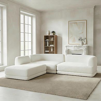 Trikiousd 115" L-Shaped Sectional Sofa with Chaise, Deep Seating 3-Piece Couch