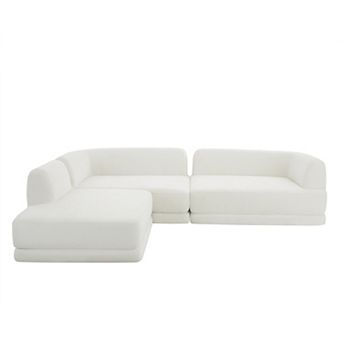 Trikiousd 115" L-Shaped Sectional Sofa with Chaise, Deep Seating 3 pc Couch