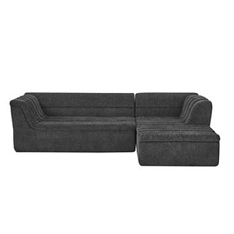 Trikiousd Chenille L-Shaped Modular Sectional Sofa Couch with Chaise