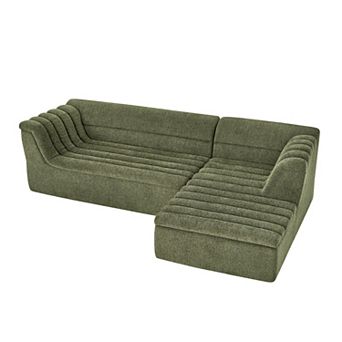 Trikiousd Chenille L-Shaped Modular Sectional Sofa Couch with Chaise