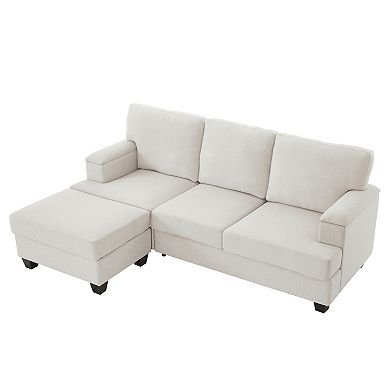 Trikiousd 86" Modern Sectional Sofa with Storage Ottoman L-Shaped Sectional Sofa