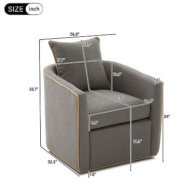 Trikiousd 360° Swivel Accent Chair Boucle Barrel Sofa