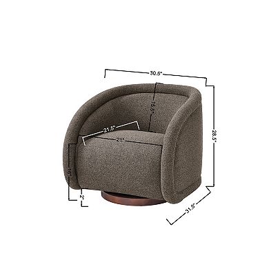 Trikiousd Boucle Swivel Accent Chair Upholstered Lounge Chair with Wood Base