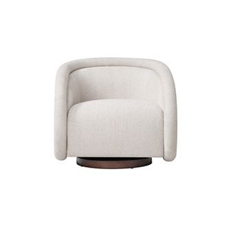 Trikiousd Boucle Swivel Accent Chair Upholstered Lounge Chair with Wood Base