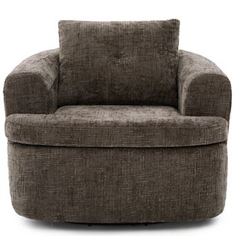 Trikiousd 360° Swivel Barrel Chair Chenille Accent Chair