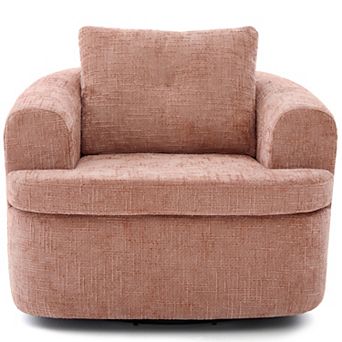 Trikiousd 360° Swivel Barrel Chair Chenille Accent Chair